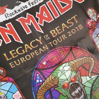 Iron Maiden Rockwave Festival poster with Metal Hammer magazine