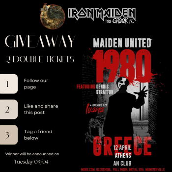 Giveaway two double tickets Maiden uniteD feat. Dennis Stratton