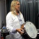 Nicko McBrain presented with Premier commemorative snare drum